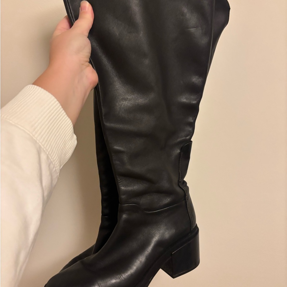Franco Sarto Black Over the Knee Boots (wide calf)